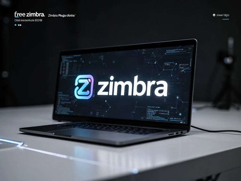 Un ordinateur portable affiche la messagerie Free Zimbra avec une boîte de réception ouverte